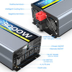 12V 3000W Pure Sine Wave Inverter 12V DC to 110V/120V AC Converter with 4AC Outlets, 5V/3.4A USB, Remote Control with on-Screen Display, Off-Grid Solar Power Inverter for Truck, Home, Vehicles, RV