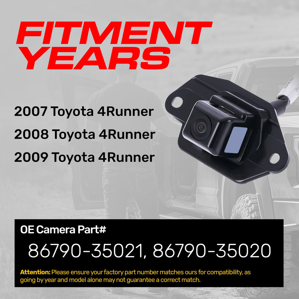 Master Tailgaters Replacement for Toyota 4Runner (2007-2009) Backup Camera OE Part # 86790-35020, 86790-35021