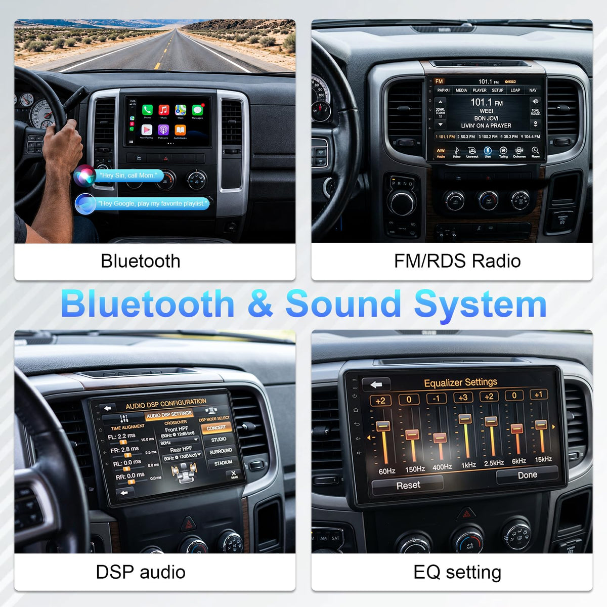 10.2" 8 Core 4+64GB Car Radio Stereo Upgrade for 2009-2012 Dodge Ram 1500 2500 3500, Plug and Play Android 13 Head Unit with Wireless Carplay/Android Auto/1080P Backup Camera