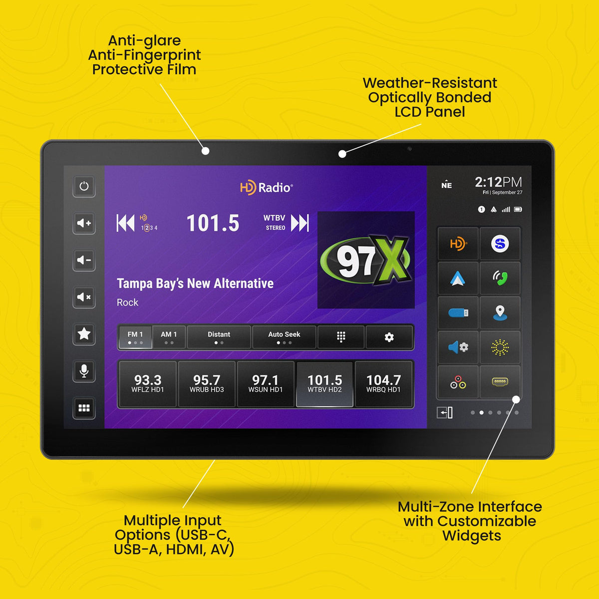 Stinger HORIZON12 12.8” Universal Car Stereo with Wireless Apple CarPlay