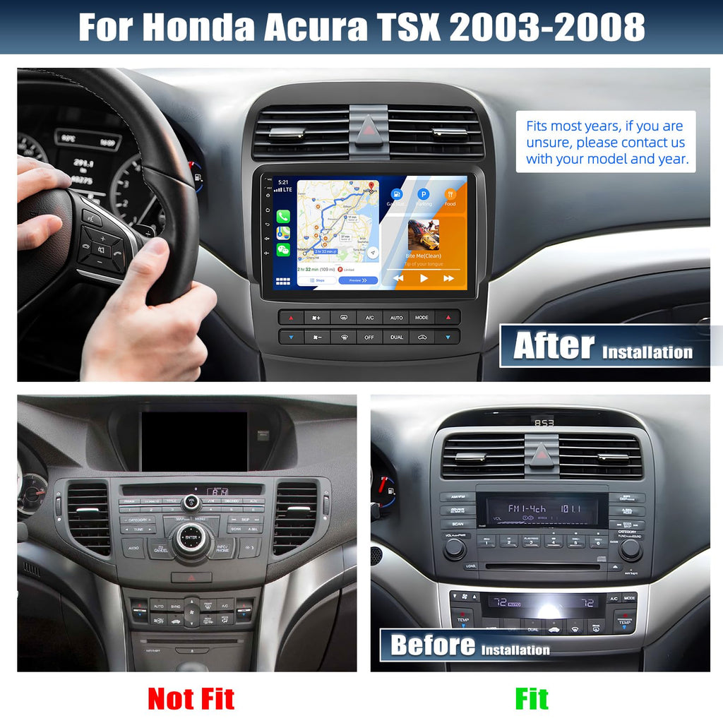 [2+64G] Android 15 Car Radio Stereo for Honda Acura TSX 2003-2008
