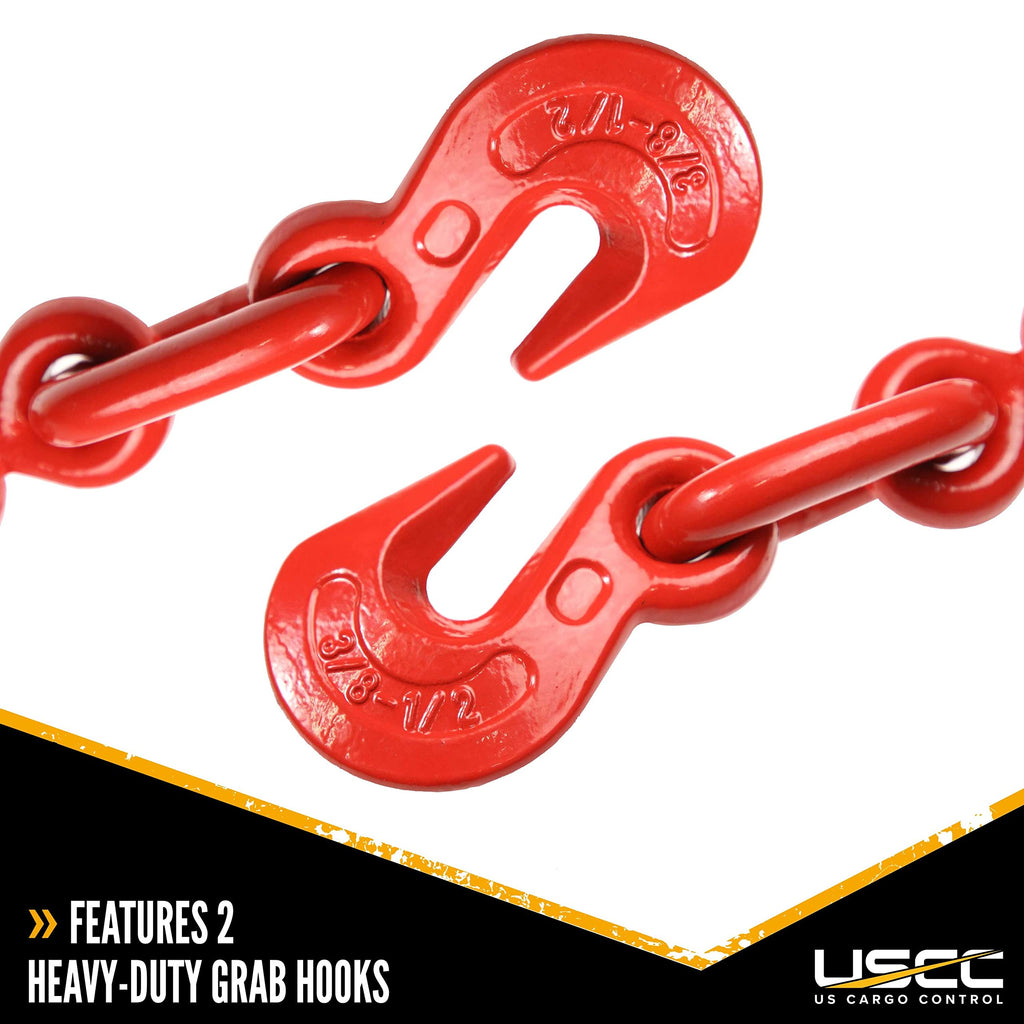 US Cargo Control Load Binders for 3/8 Inch Grade 70, Grade 80, and Grade 100 Chain - 9,200 LBS Working Load Limit, (4-Pack) Lever-Style Chain Binders, Ratcheting Design for Easy Tightening
