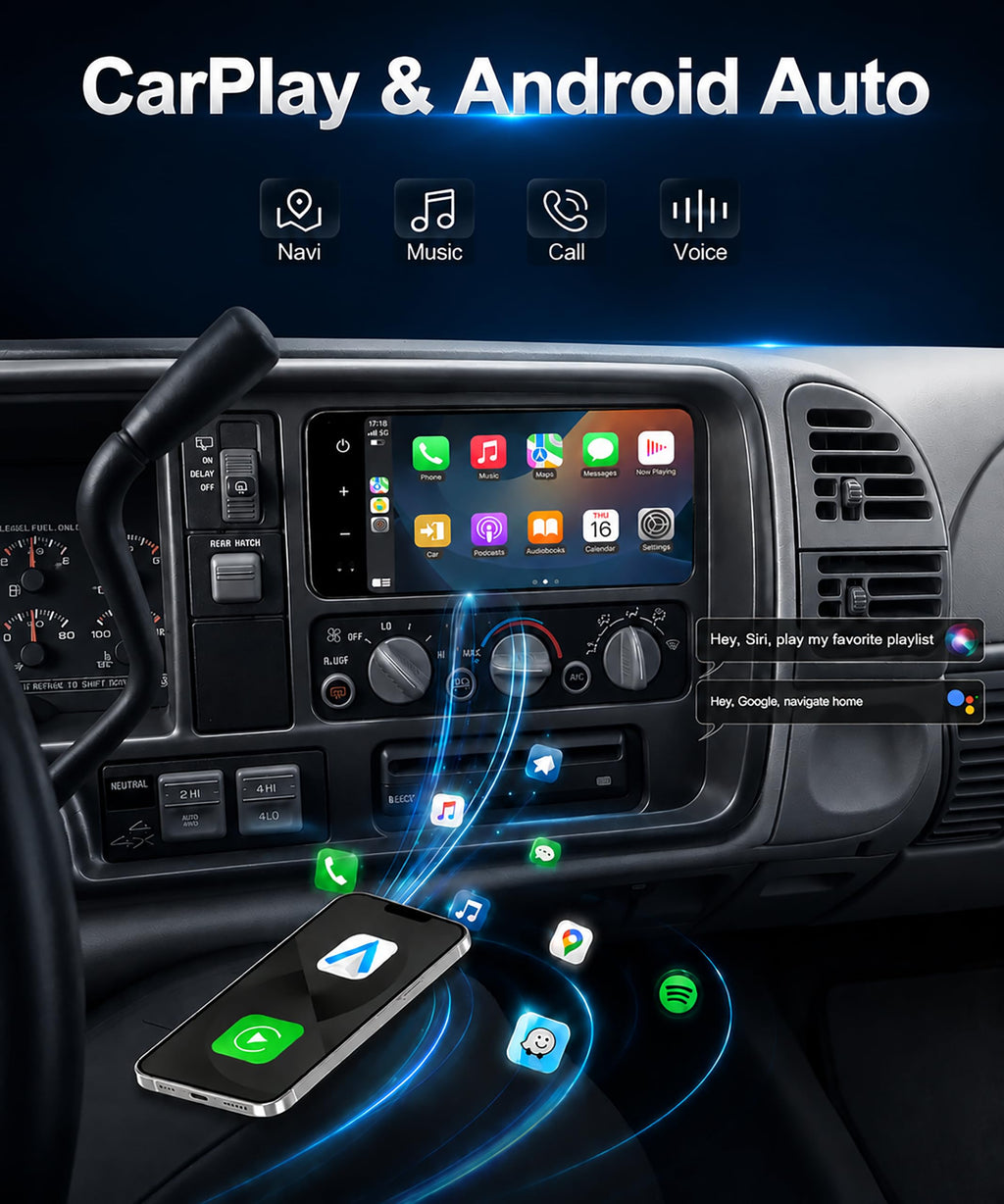 Car Stereo for Chevy Suburban GMC Yukon 1995-2002, QLED CarPlay
