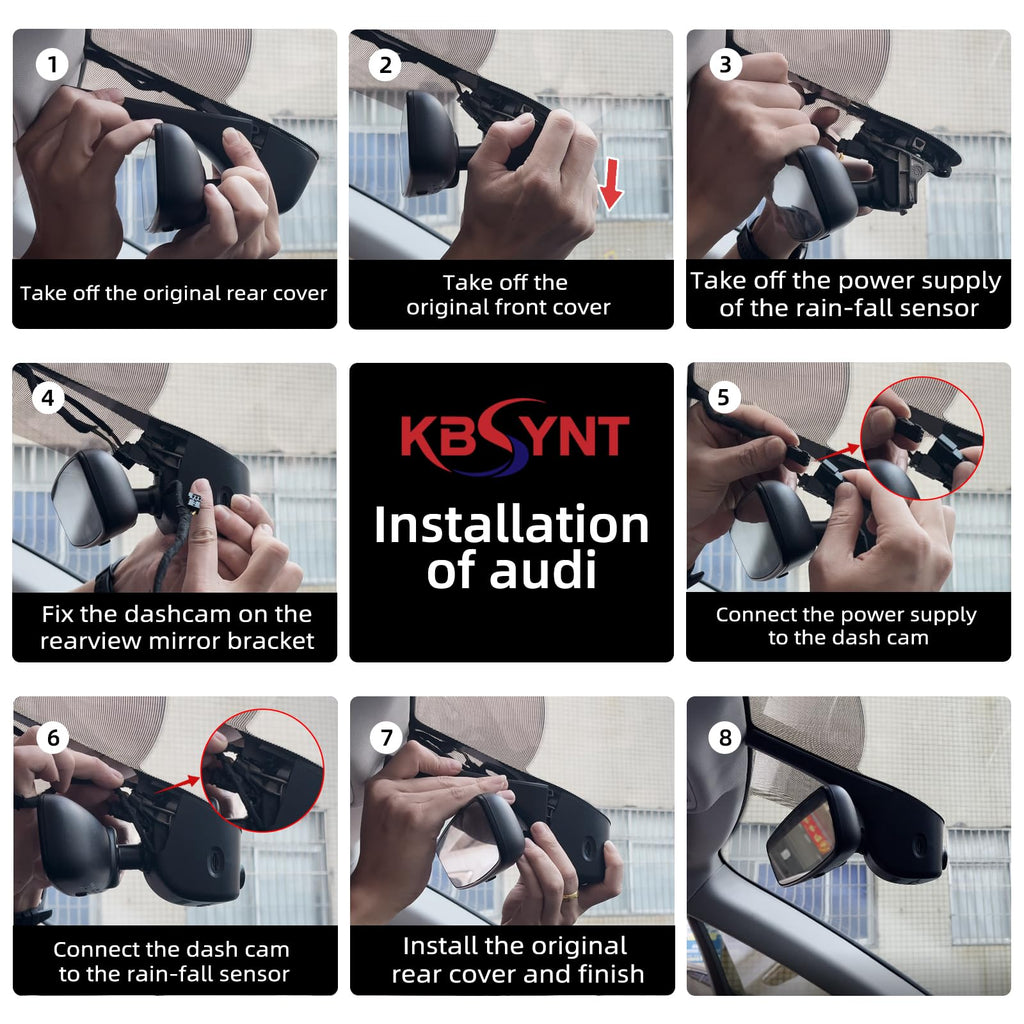 4K & Rear 1080P Dash Cam for Audi 2019-2026(Model A),Integrated OEM Look