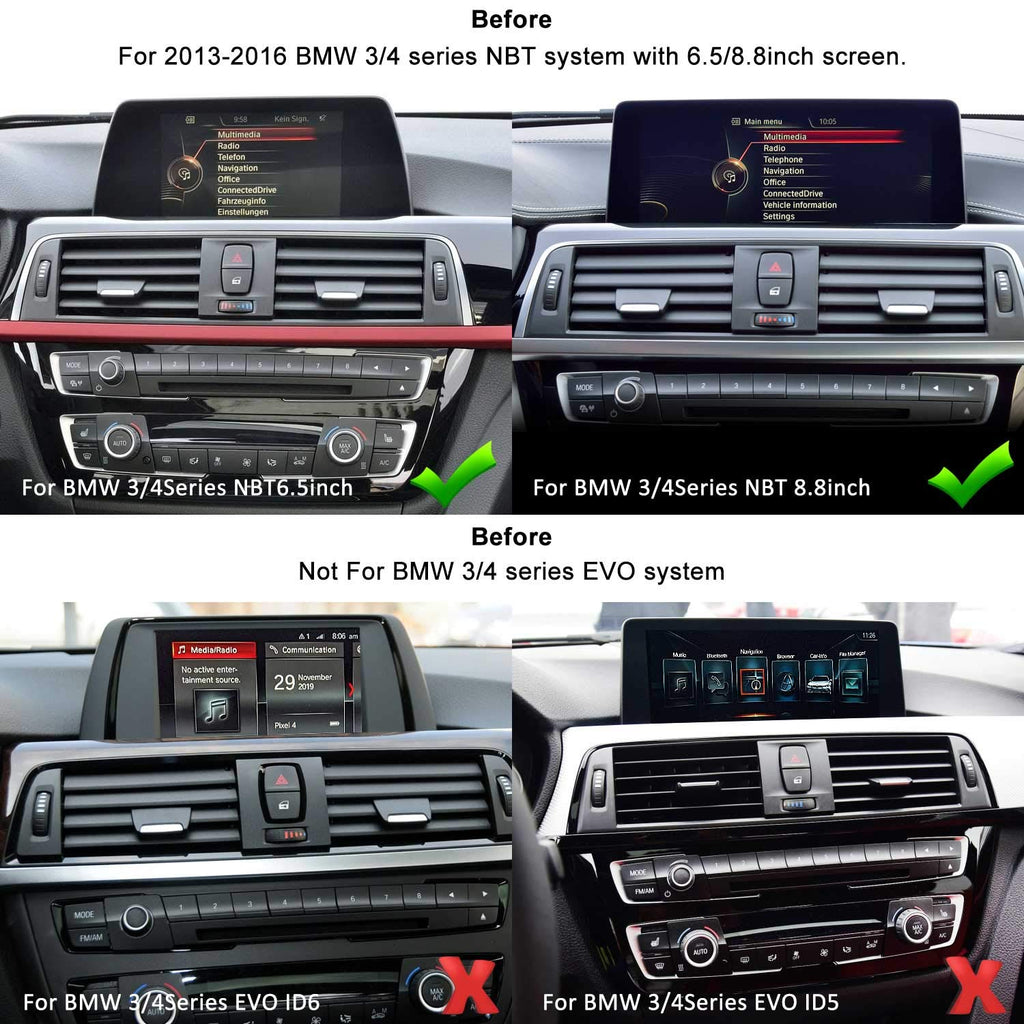 KOASON 10.25 inch Screen Wireless CarPlay Android Auto for BMW 3 Series 4 Series M3 M4 F30 F31 F32 F33 F34 F36 F80 F82 F83 F84 (2012-2016) NBT System Multimedia Radio Receiver GPS Navigation