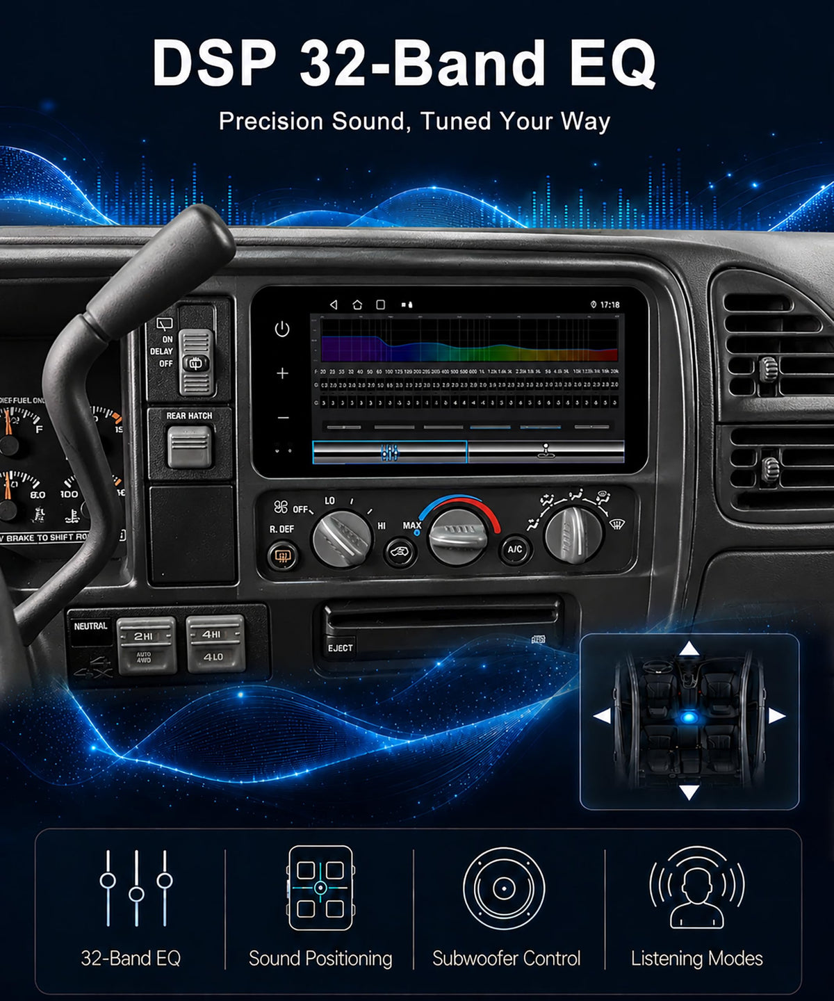 Car Stereo for Chevy Suburban GMC Yukon 1995-2002, QLED CarPlay
