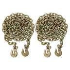 2 PCS 1/2 inch X 20' G70 Transport Chain Tie Down Binder Chain Flatbed Truck Trailer with Grab Hooks