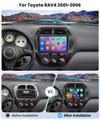 8 CORE 6G+128G Car Radio for Toyota RAV4 2001-2006, Wireless Carplay
