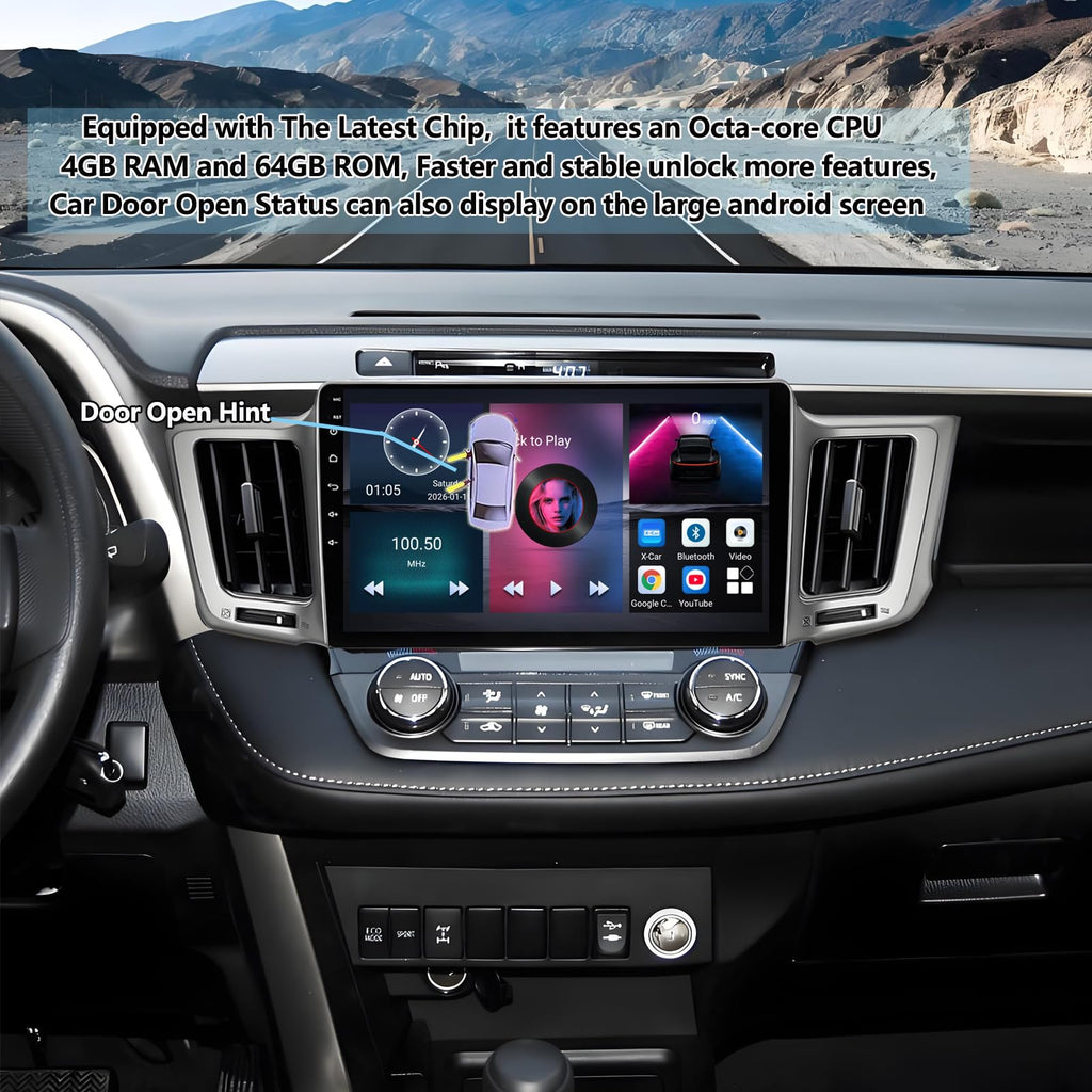 Car Radio for Toyota RAV4 2013-2018: Octa-Core 4GB+64GB Stereo Replacement
