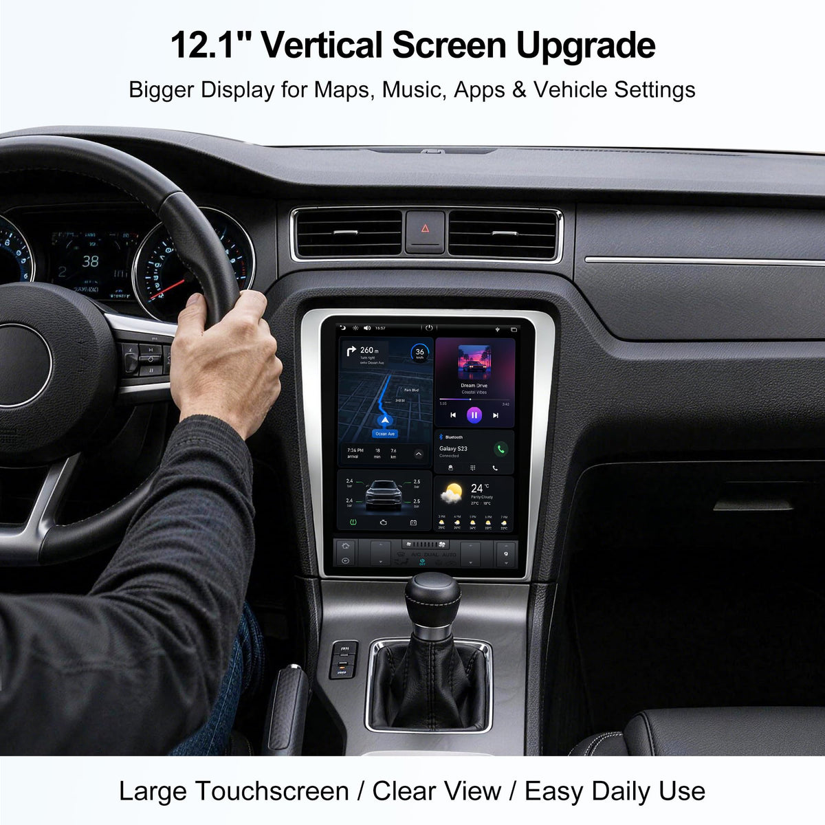 12.1-Inch Android Car Stereo Radio Head Unit for Ford Mustang 2010-2014 SWC