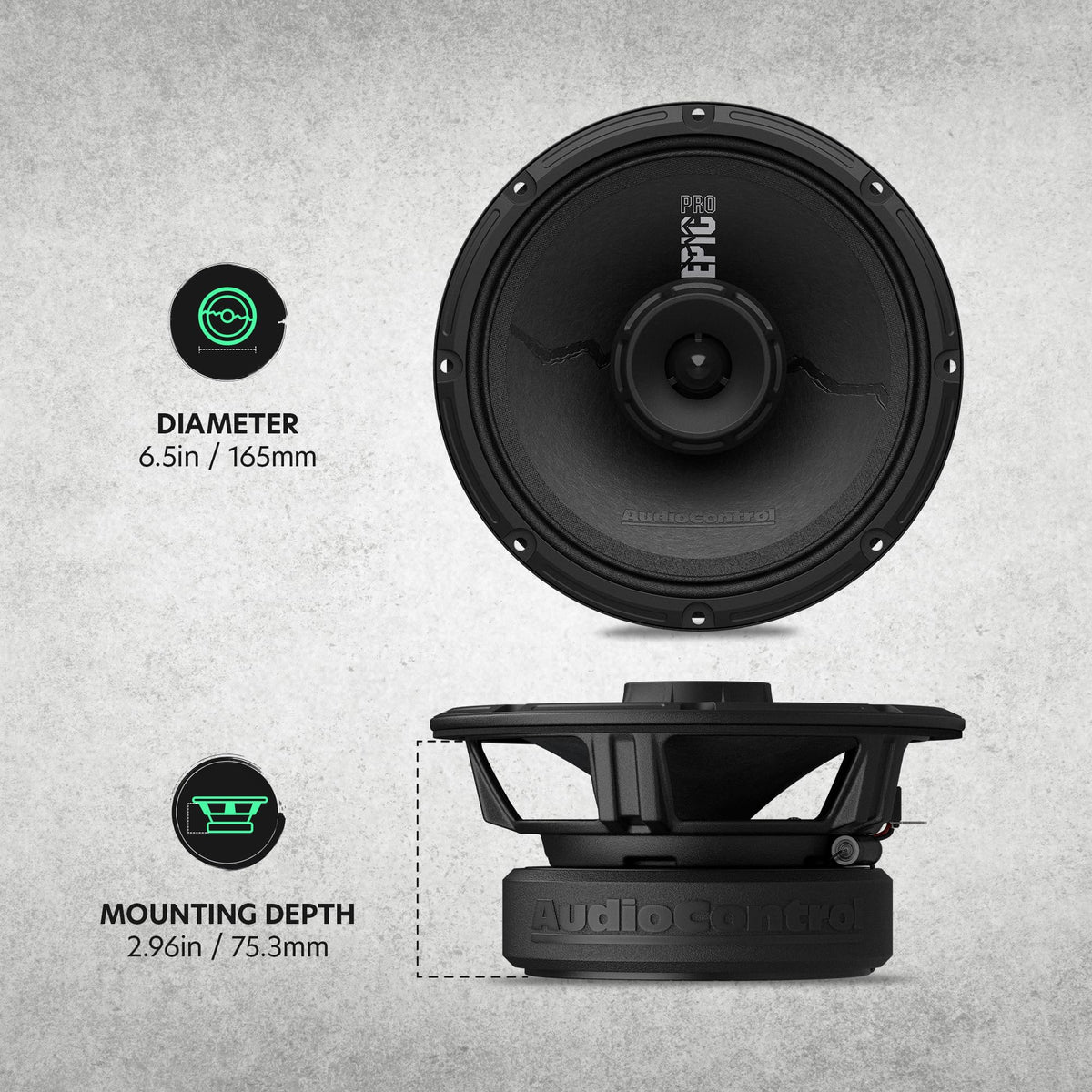 AudioControl EPICPRO6CX 6.5" 300W Coaxial Car Audio Speakers Set (Pair)