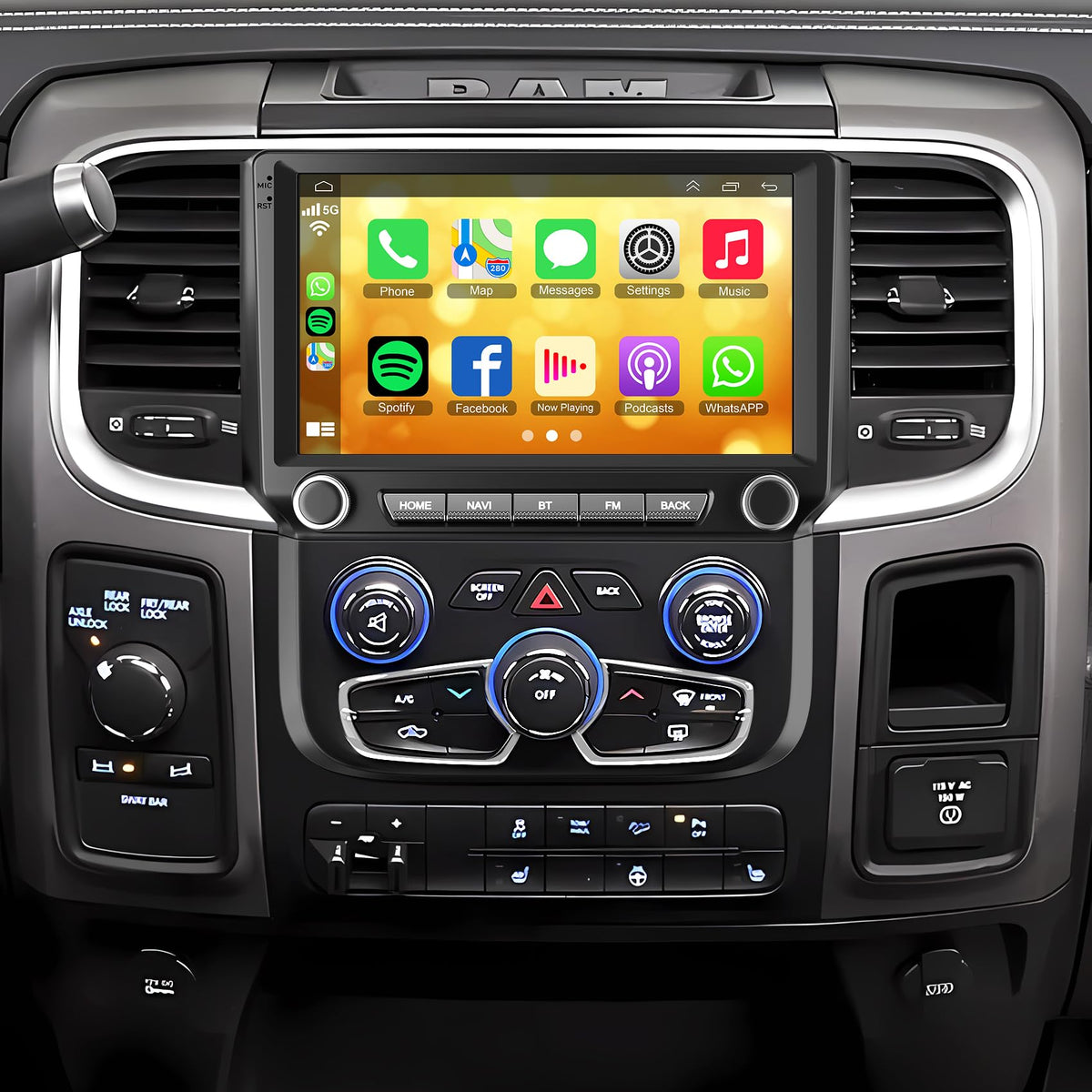 Android Car Radio Stereo for Dodge RAM 1500 2500 3500 4500 5500 2019-2024
