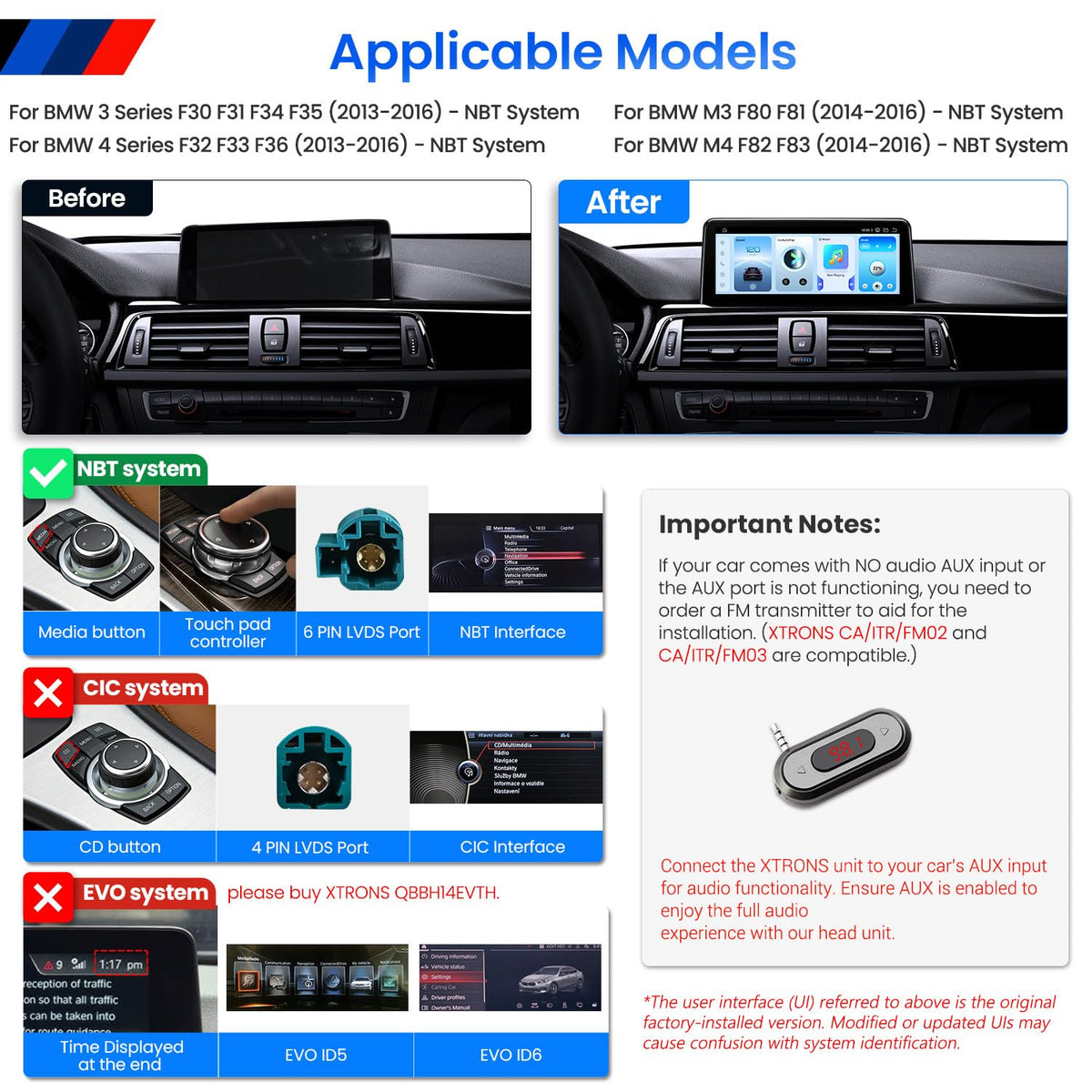 XTRONS Qualcomm 662 Android Car Stereo for BMW F30 F31 F32 F33 F34 F36 M3 M4 NBT System, 10.25 Inch IPS Touch Screen GPS Navigation Support Wireless CarPlay Android Auto Backup Camera (8+128GB)