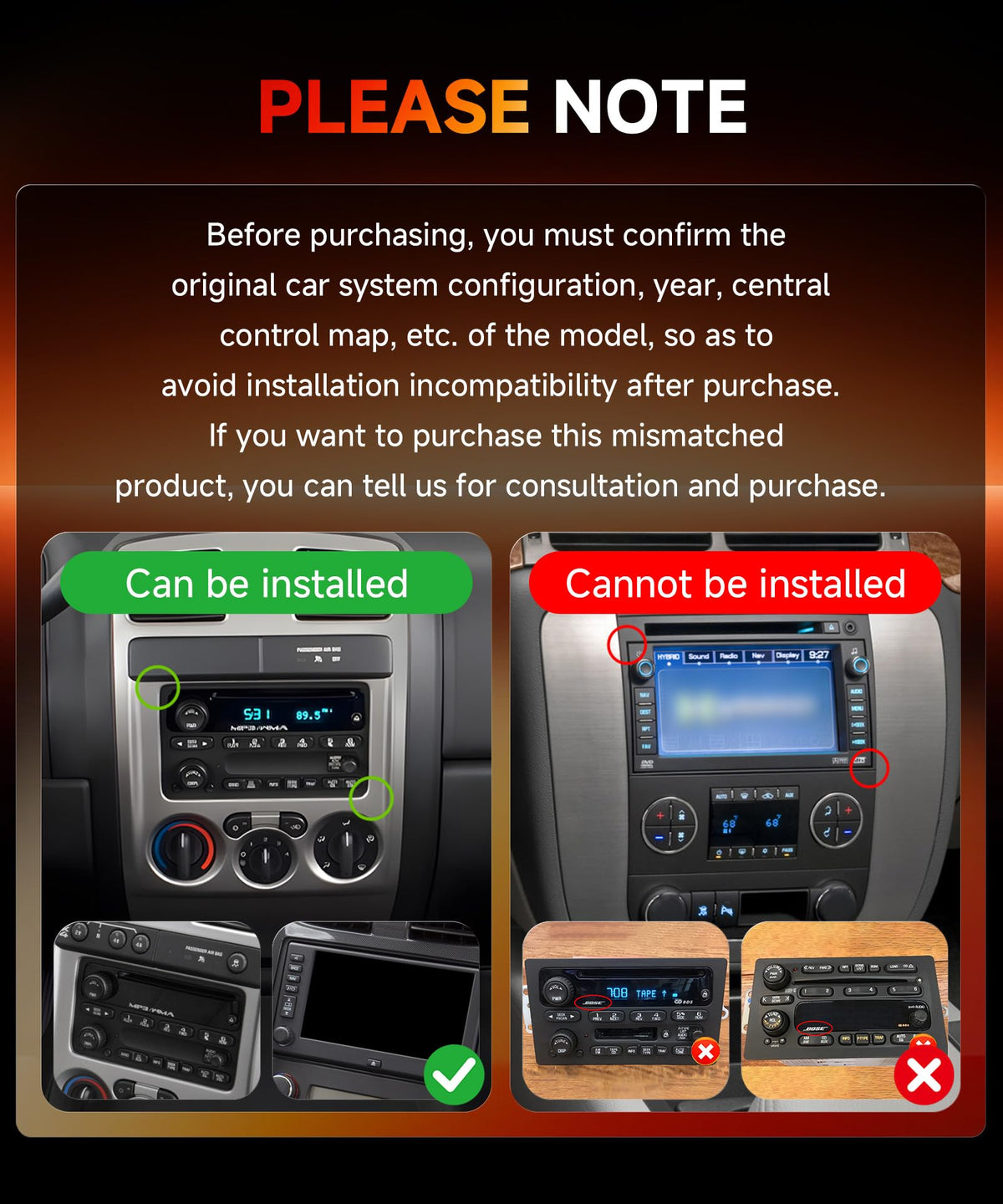 8 Core 6G+128G Android Car Stereo for Chevrolet Chevy Silverado Impala Tahoe GMC Sierra Yukon Hummer H2 with Wireless CarPlay Android Auto, 7” Car Radio GPS WiFi SWC BT Backup Camera