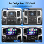 10.2" 64GB Car Radio Stereo for 2013-2018 Dodge Ram 1500 2500 3500(Manual & Auto A/C), Upgrade Plug and Play Android 13 Head Unit with Wireless Carplay/Android Auto/1080P Backup Camera/AM FM