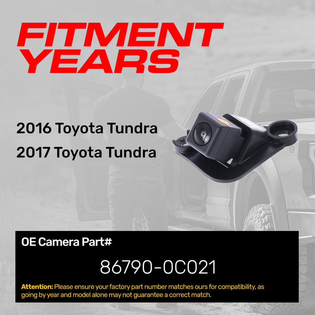 Master Tailgaters Replacement for Toyota Tundra (2016-2017) Backup Camera OE Part # 86790-0C021