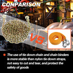 4 Pack 3/8" x 20' G70 Welded Steel Tow Chain Binder Tie Down Binder Chain