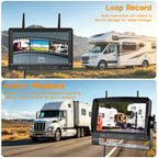 1080P Wireless RV Camera System, IP69 Waterproof Night Vision Backup Camera Side Rear View Camera with 7 Inch HD Monitor for RV Truck Trailer Camper