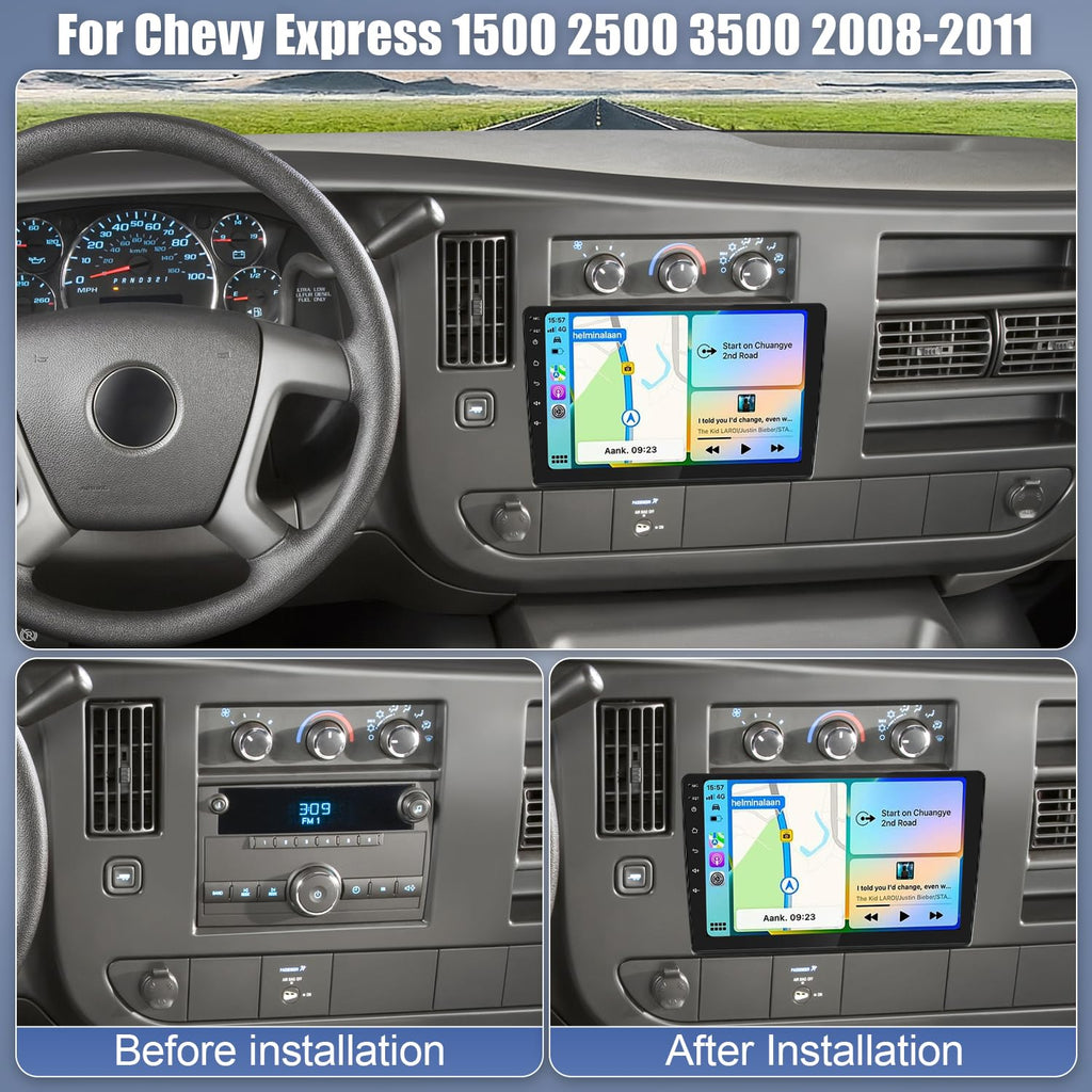 4+64G Android 14 Car Stereo for Chevy Express 1500/2500/3500 2008-2011