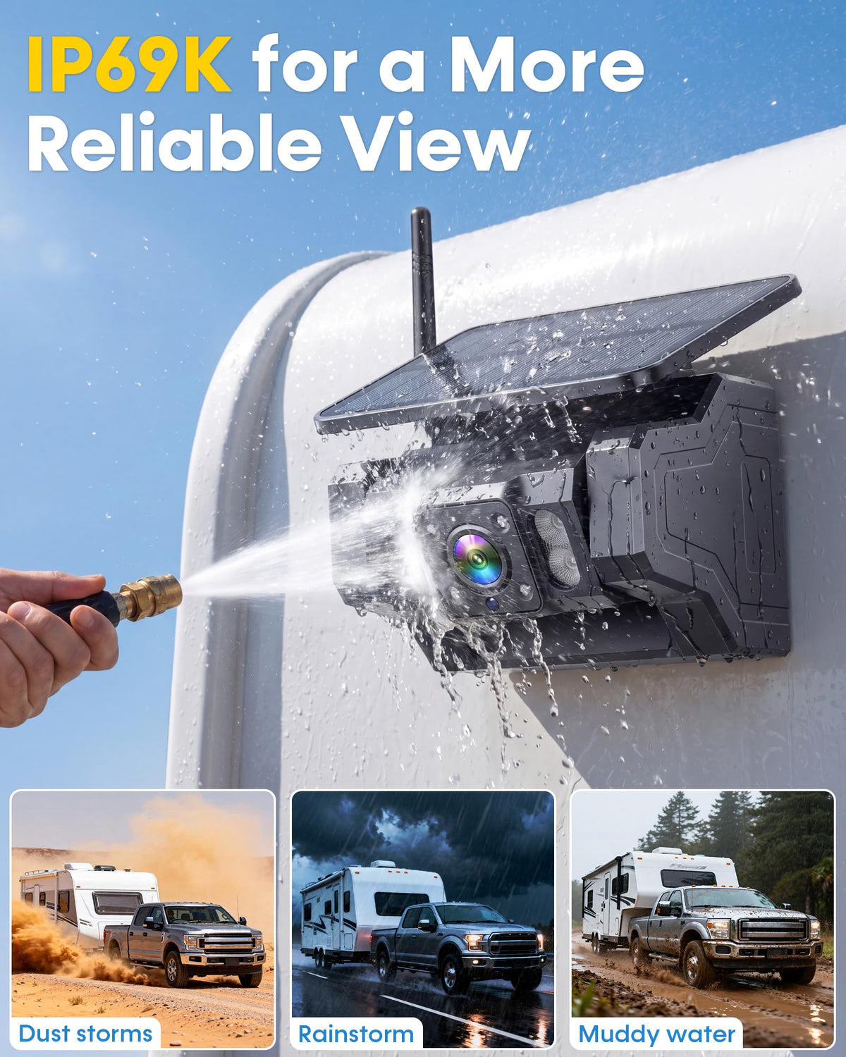 1080P Dual Magnetic Wireless Backup Camera - 7" Split-Screen for RV Trailer