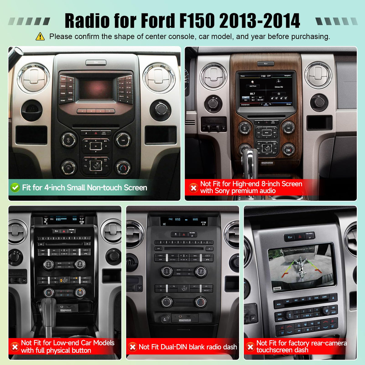12.1 inches 8 Core Car Radio for Ford F150 2013 2014 (4+64G)