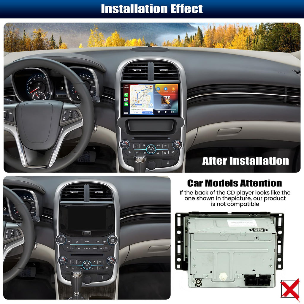 [4+128G] Android 15 Car Radio Stereo for Chevrolet Chevy Malibu 2009-2014