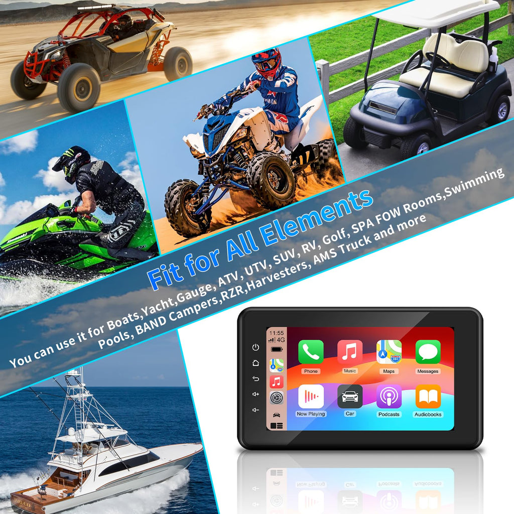 Geloo 2026 Upgraded Marine Stereo with Wireless CarPlay and Android Auto