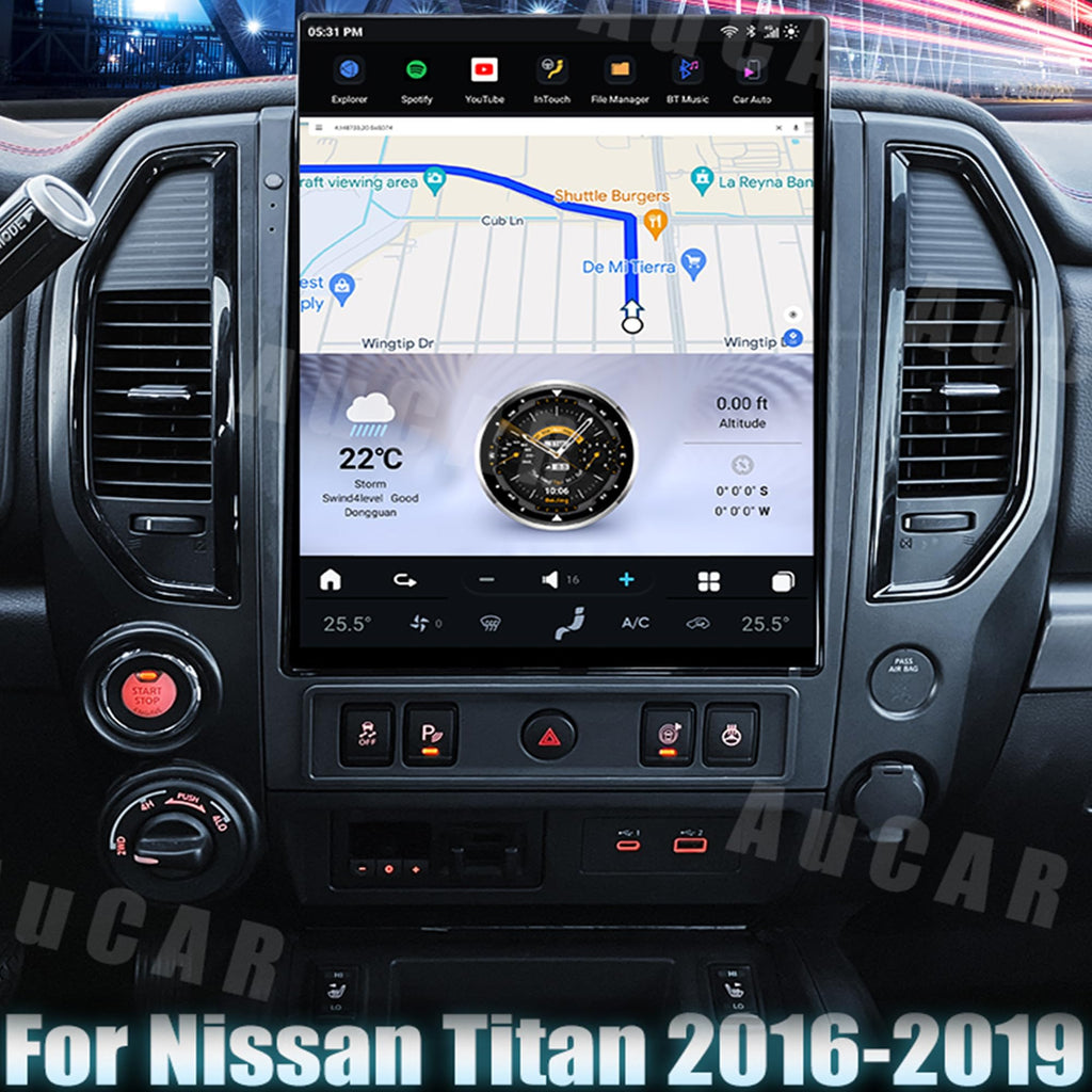 15.6 Inch Touch Screen Android 13 Car Radio Head Unit for Nissan Titan 2016-2019 Car Multimedia Stereo Player GPS Navigation with Wireless Carplay, Android Auto, 128GB, US 1 Yr Service