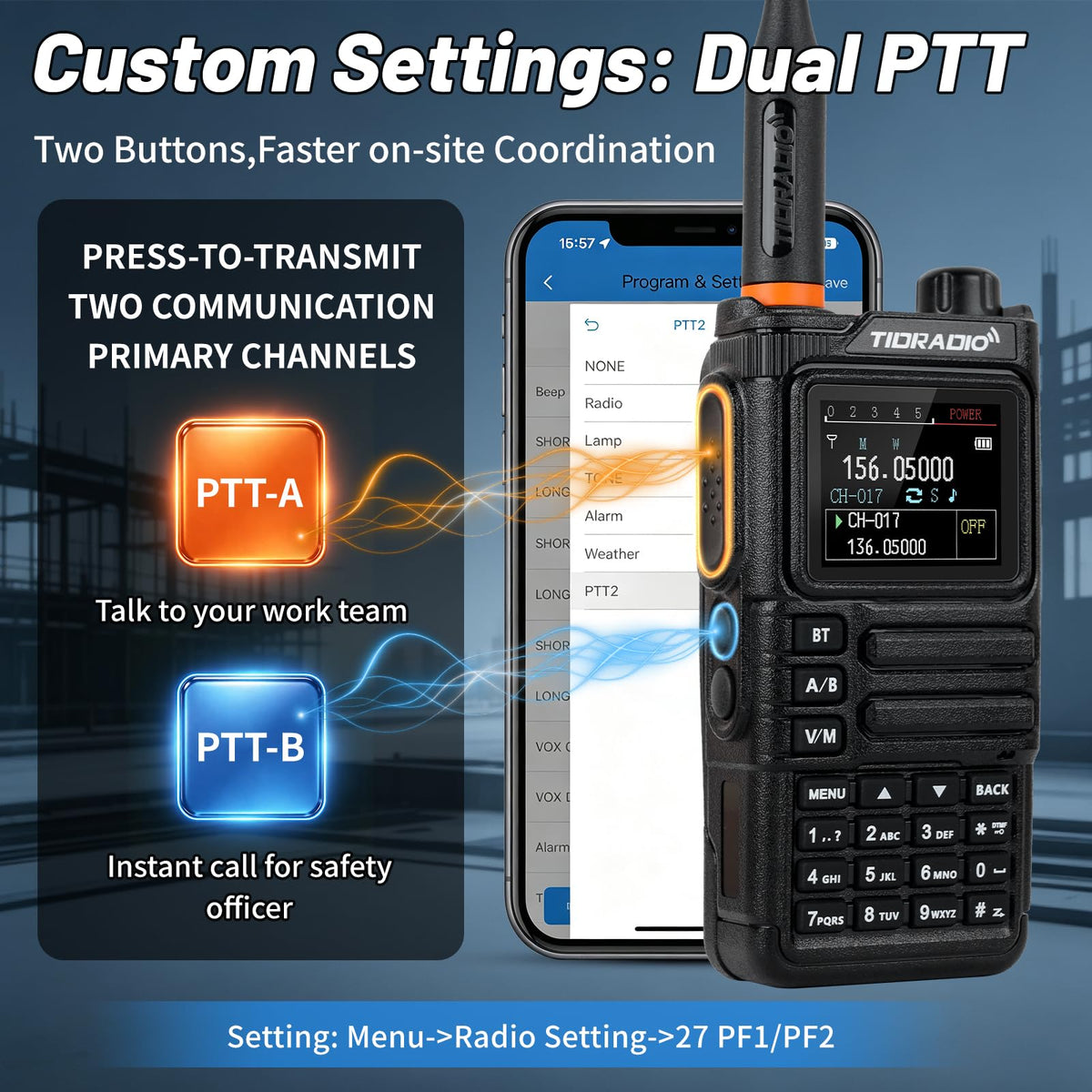 TIDRADIO TD-H9 10Watt GPS/APRS GMRS Radio Handheld(4PCS Battery),Spectrum Analysis,SMS Message Text, Bluetooth Programming(APP/PC),Web Upgrade,Compass,Long Range Walkie Talkies,NOAA,AM,FM.Orange,2Pack