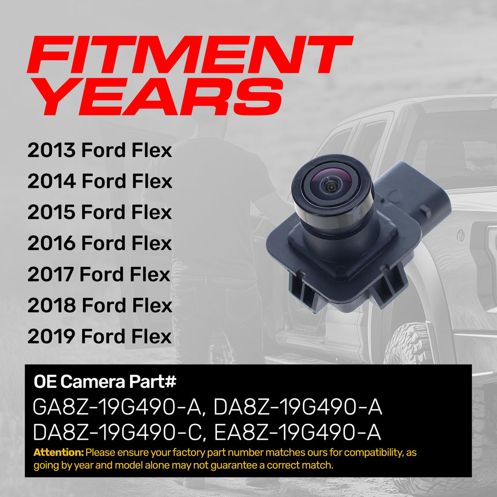 Master Tailgaters Replacement for Ford Flex (2013-2019) Backup Camera OE Part # GA8Z-19G490-A, DA8Z-19G490-A, DA8Z-19G490-C, EA8Z-19G490-A