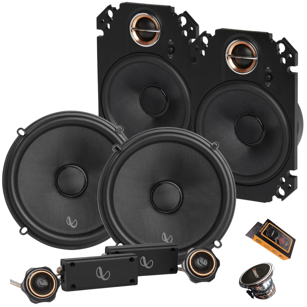 Infinity Kappa 463XF & 603CF Car Speaker Bundle - 4x6 2-Way Coaxial & 6.5-Inch Component System, Glass Fiber Woofers, Silk Dome Tweeters, Factory Replacement