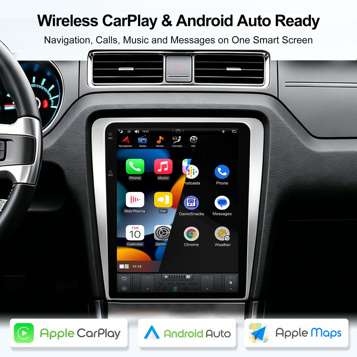 12.1-Inch Android Car Stereo Radio Head Unit for Ford Mustang 2010-2014 SWC