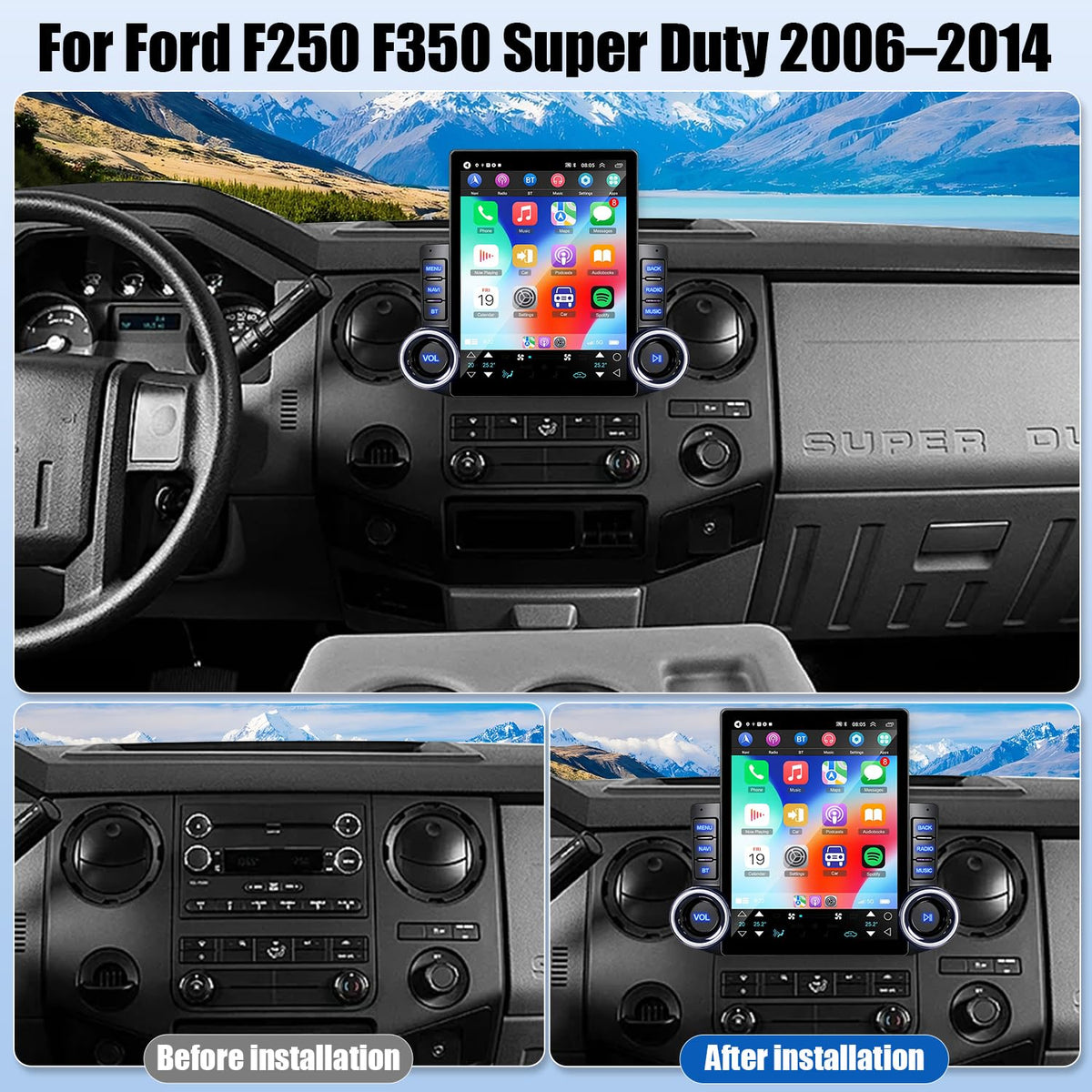 4+64G 9.7 inch Android Car Stereo for Ford F250 F350 Super Duty 2006–2014