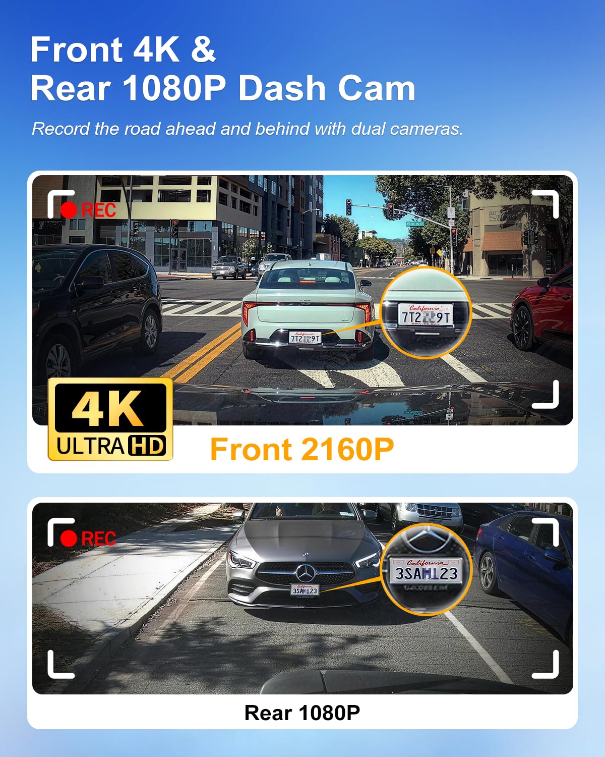 Fitcamx Front 4K+Rear 1080P Dash Cam Adapts for Toyota 4Runner 2025-2026 & Hybrid (HD2-35030), Integrated Factory Look, 2 Way HD Video, WiFi & APP, Loop Recording, G-Sensor, Easy to Set, 128GB Card
