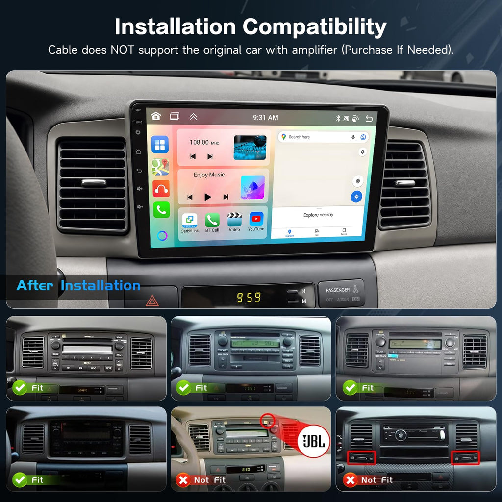 Inefala 8 Core 6+128G Radio for Toyota Corolla EX 2005-2012 Stereo Upgrade