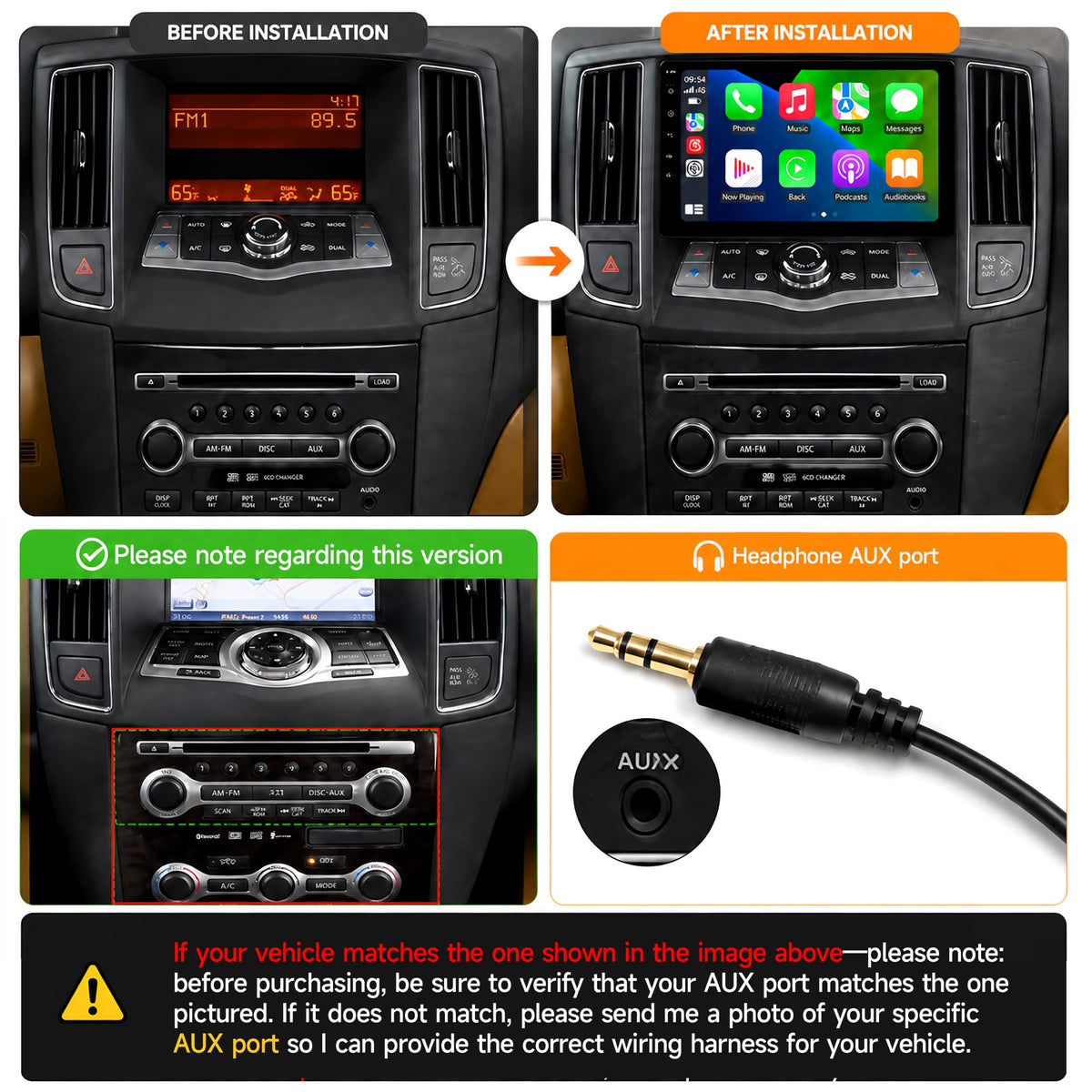 Android 14 Car Radio Stereo for Nissan Maxima 2009-2014, 9 Inch Touch Screen Dash Kit with Wireless CarPlay Android Auto GPS Navigation Bluetooth SWC WiFi 5G DSP RDS FM Camera