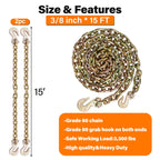 Grade 80 Chain and Binder Set w/ G80 Chain Hooks - 9,200 lbs WLL