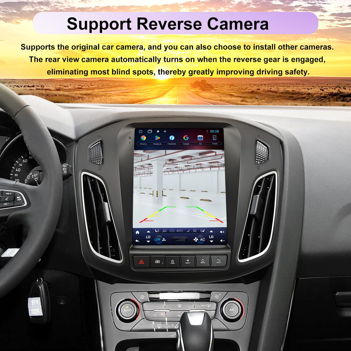 10.4" Vertical Car Stereo Radio for Ford Focus 2012-2018,Wireless CarPlay