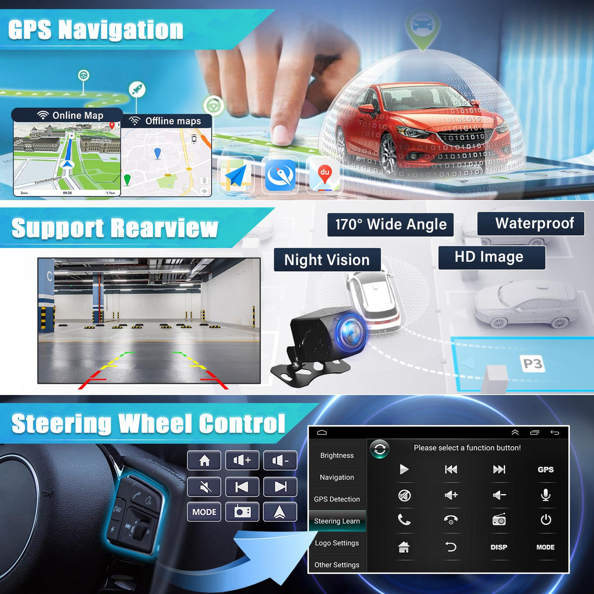 Car Stereo Radio Compatible for Colorado 2015-2022 with Carplay Android Auto GPS Navigation 10in Touchscreen Car Radio Player with Bluetooth WiFi FM/RDS SWC Mirror Link + Backup Camera