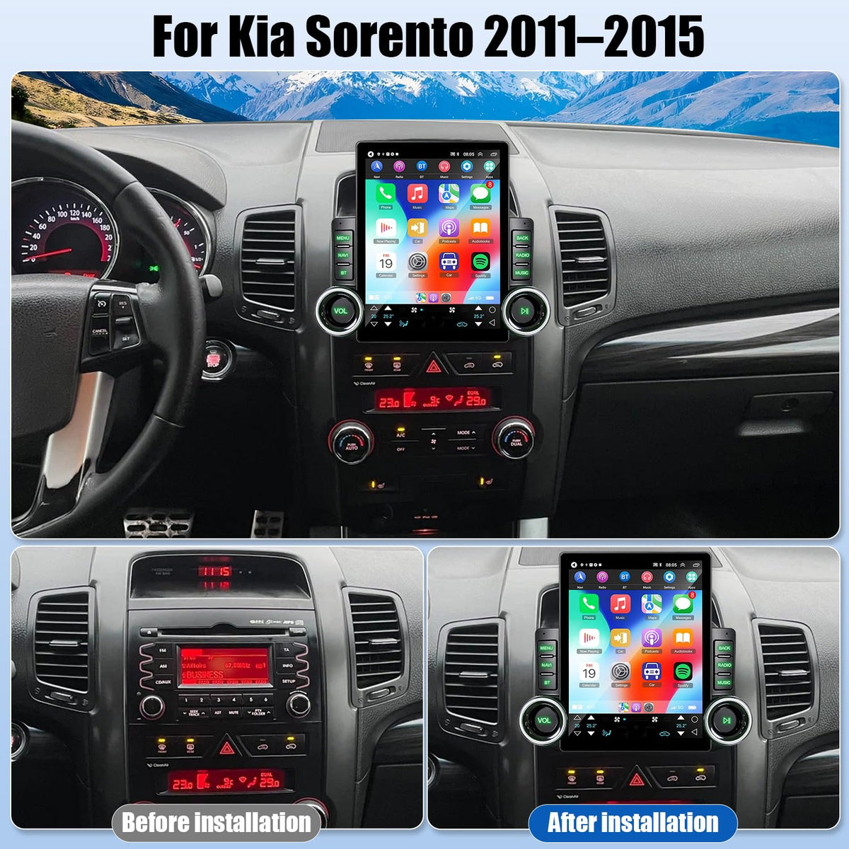 Upgrade Android Car Radio Stereo for Kia Sorento 2011–2015 Head Unit 9.7"