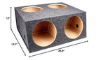 QPower 4-Hole 12" Sealed Divided Car Audio Subwoofer Enclosure, 2-Pack