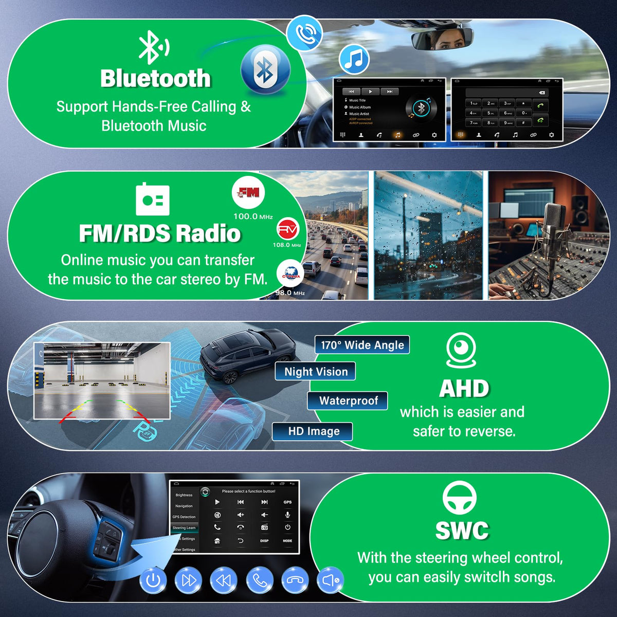 Wireless Carplay Radio for Chevy Silverado Chevrolet GMC 2006-2014-9.7’’ Touch Screen Upgrade for Silverado Car Stereo Bluetooth, EQ, FM, Wireless Android Auto, GPS, WiFi, SWC, Mic, Backup Cam