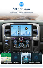 10.2“ HD 4GB+ 64GB Android15 Car Radio Stereo for Dodge Ram 1500 2500 3500 2013-2018 Volume Knob Keybutton Wireless Carplay/Android Auto Steering Wheel Control Bluetooth(Auto AC)