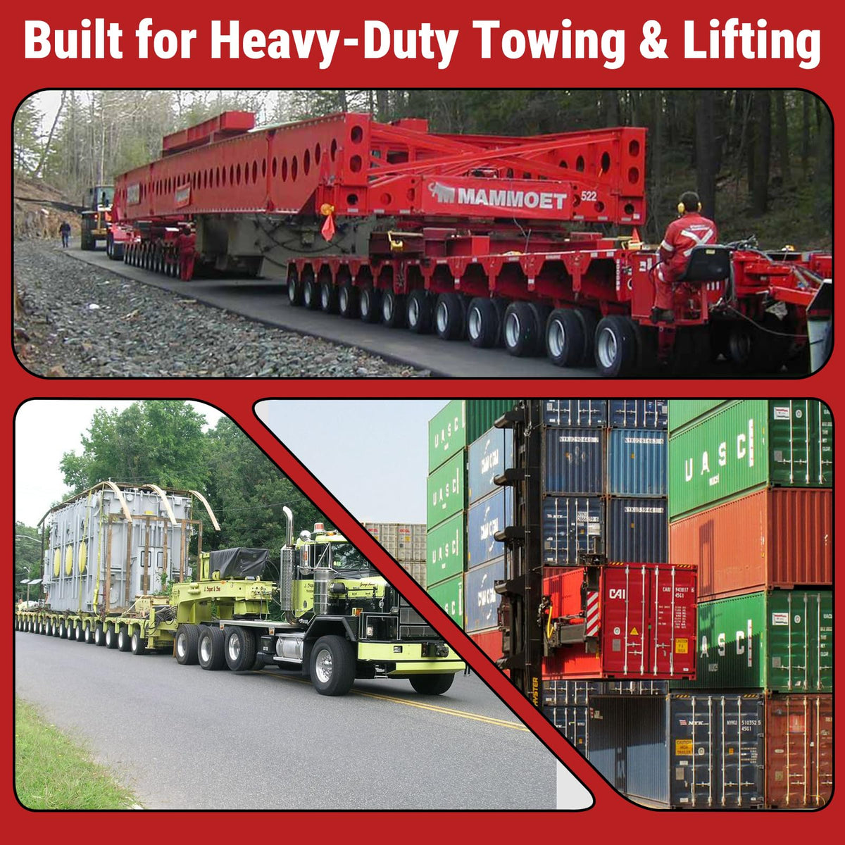 Ratchet Chain and Binder Kit 3/8" x 14FT, G80 Transport Chains and Binders for Trailer, Heavy Duty Load Binder with Grab Hooks for Flatbed Truck Trailer Cargo Securement, 8819 lbs WLL
