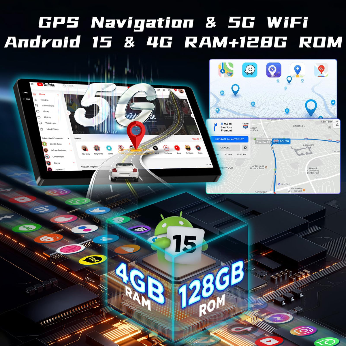 Android Radio for Porsche Cayenne 2003-2010 with Carplay and Android Auto