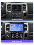 10.2“ HD 4GB+ 64GB Android15 Car Radio Stereo for Dodge Ram 1500 2500 3500 2013-2018 Volume Knob Keybutton Wireless Carplay/Android Auto Steering Wheel Control Bluetooth(Auto AC)