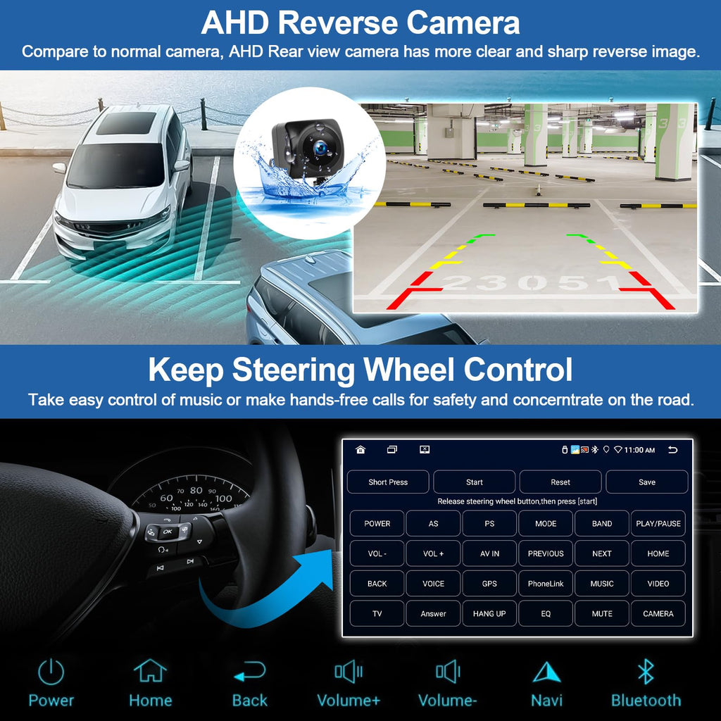 CAMECHO 8-Core 6G+128G Car Radio for Ford Fusion 2013-2016 with Wireless CarPlay Android Auto 9 Inch 1280 * 720 HD Touch Screen Car Stereo Android 15 GPS WiFi DSP 32EQ FM Bluetooth 5.0 Backup Camera