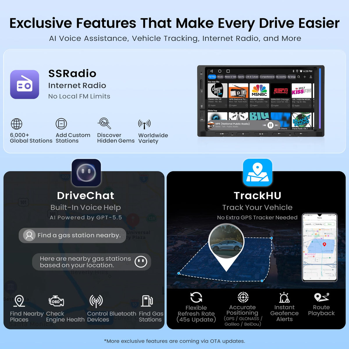S8 Gen4 7" Android Double DIN Car Stereo with 4G LTE, Wireless CarPlay & Android Auto, QLED Touchscreen, DSP 4V Pre-Outs, Optical Out, HDMI in/Out, GPS Tracker, LED Sync Bar, S84G2D7PB