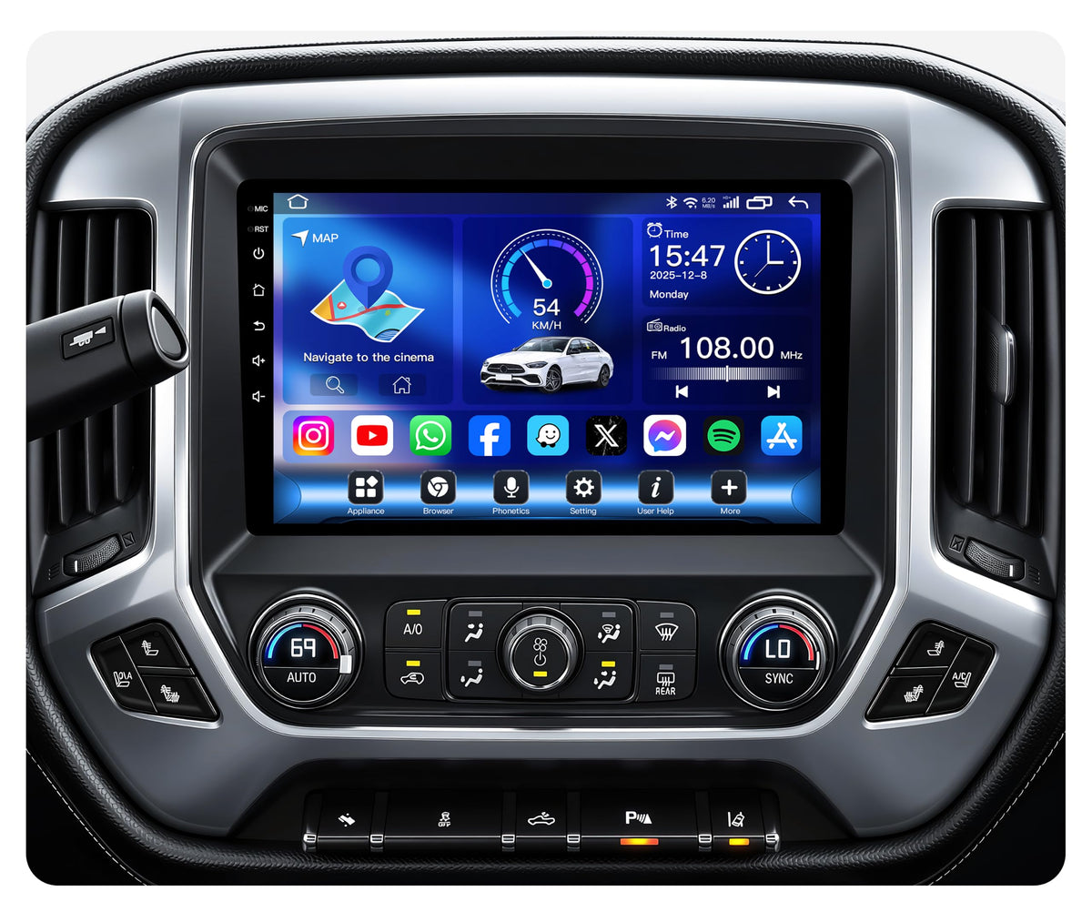 Car Stereo for Chevy Silverado GMC Sierra 2014-2018, CarPlay Android Auto