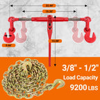 Ratchet Chain Binder & Chain 3/8" x 20' Chain